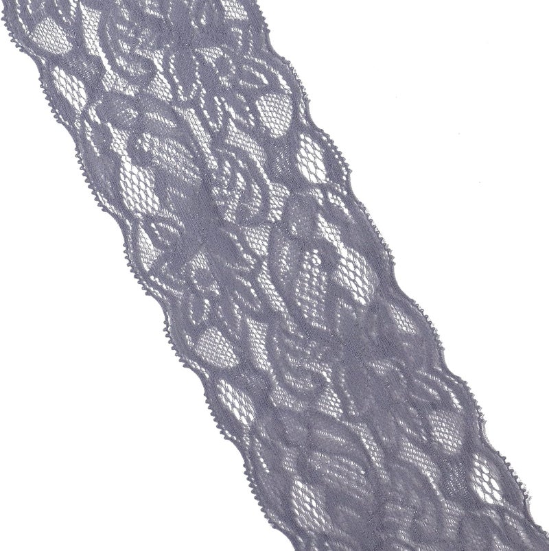 AIETSYEI Elastic Lace Trim 10 Yards Grey Lace Ribbon Floral Pattern Stretchy Lace Fabric for Sewing, Garment, DIY Crafts and Gift Wrapping - Image 4